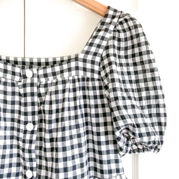 beachlunchlounge Gingham Button Down Marcela Sundress Black White Size Small - Picture 4 of 7